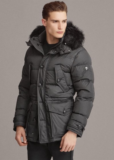 Ralph Lauren RLX Faux-Fur-Trim Dunjakke Herre Danmark (SOVXZ9812)